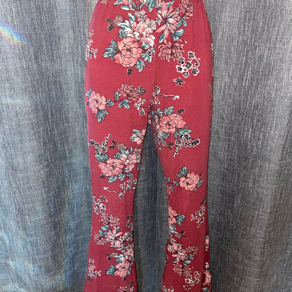 Floral Women's Pants in Red